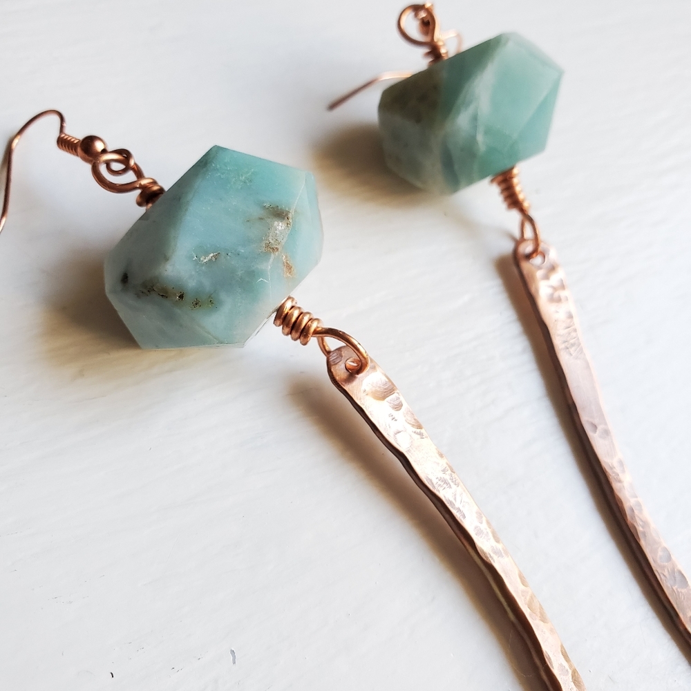 Chrysophrase & Copper Dangles